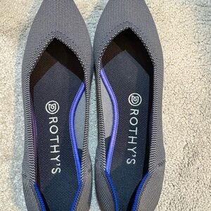 Rothy's Chic Black and Blue Loafers